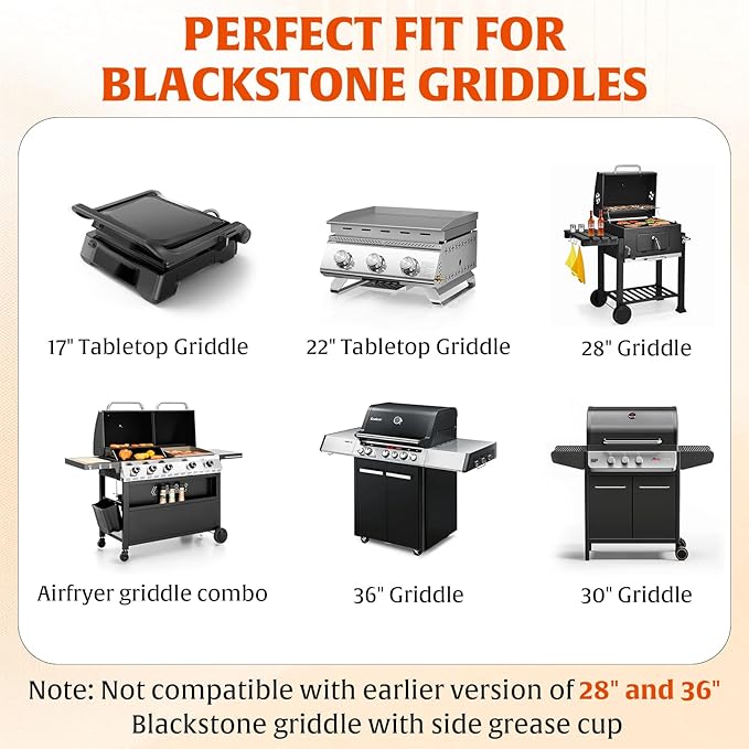 Grease Cup Liners Compatible with Blackstone Griddle - Griddle Accessories, Disposable Grill Tray, Aluminum Foil Drip Pan Grease Catcher Cup Liner for 17, 22, 28, 36 Inch (30 Pack)
