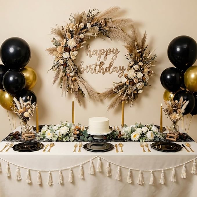 COLOSUS Black Plastic Plates Set,Heavy Duty Black Disposable Plates for 30 guests,Include 30PCS 10.5inch Dinner Plates and 30PCS 8.25 inch Dessert Plates for Party/Wedding/Birthday