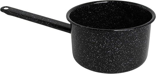 MIRRO 1.25qt Enamel Saucepan, Black