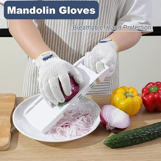 Dowellife Level 8 Reinforced Cut Resistant Gloves, Food Grade, Knife Safety Gloves for Meat Cutting, Oyster Shucking, Fish Fillet, Kitchen Slicing and Wood Carving, Small