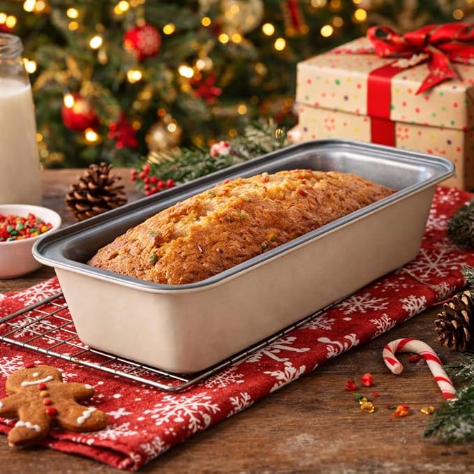 13x4 Inch Loaf Pan 3-Pack, Nonstick Carbon Steel Bread Pan for Even Baking, Long Baking Pan for Homemade Sourdough, Banana Bread & Meatloaf – Rust-Resistant, Warp-Resistant, Easy Release