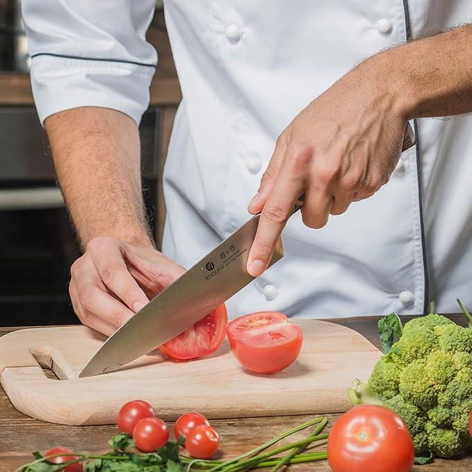 imarku Chef Knife - Pro Kitchen Knife 8 Inch Chef's Knives Japanese HC Steel Sharp Paring Knife with Ergonomic Handle, Tawny Handle, Best Gifts for Men and Women, Gyutou knives