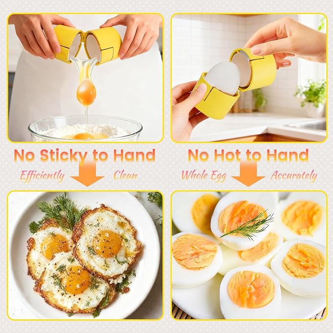 Upgraded 2 in 1 Egg Shell Opener, Hard Boiled Egg Peeler with Piercer, Cute Egg Cracker for Raw Eggs, Egg Separator for Home Kitchen Gadgets Tool