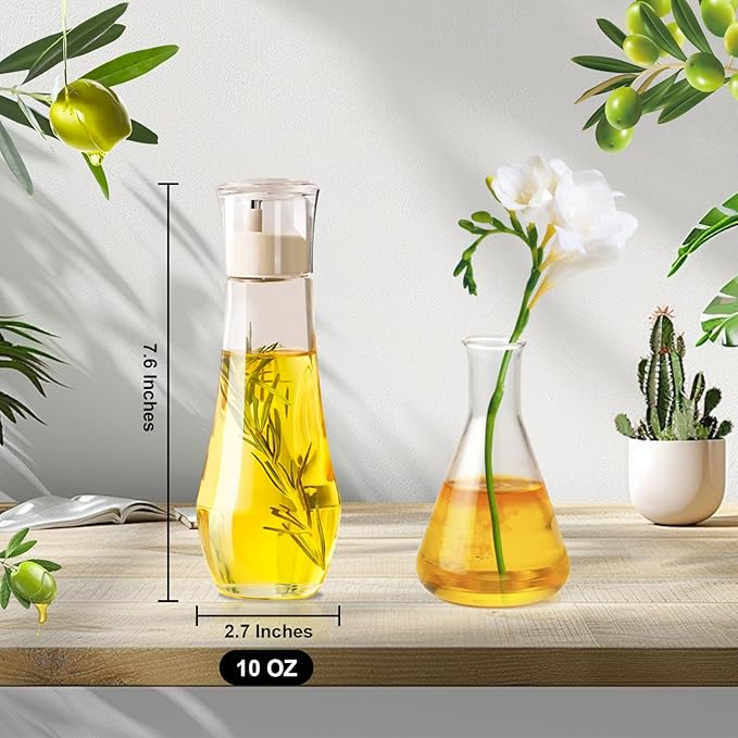 Diamond Oil and Vinegar Dispenser for kitchen,Olive Oil Dispenser Bottle,Elegant Glass Cooking Oil Dispenser,Dispenser Bottle of 10 OZ