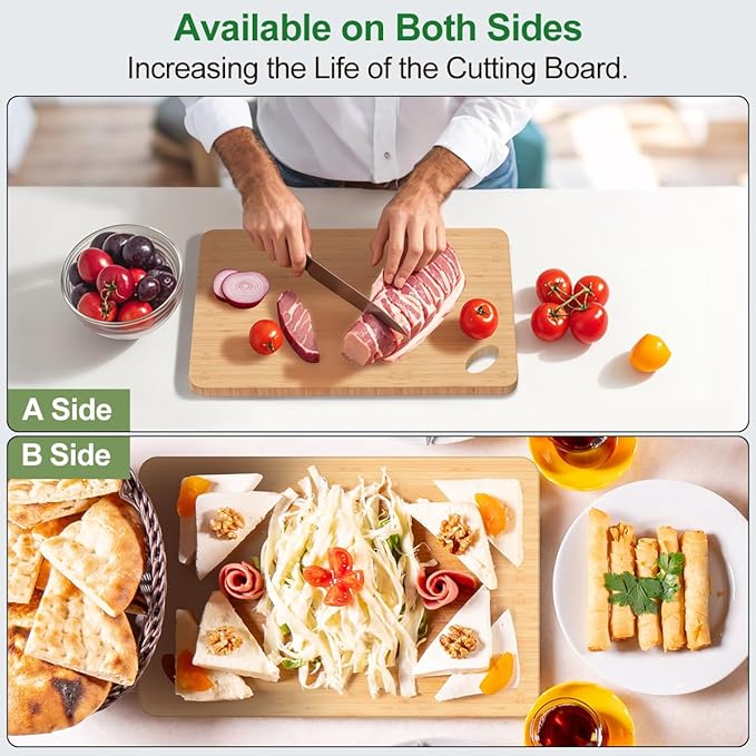 Chopping Board, 15.3 * 8.7'' Wood Cutting Boards for Kitchen for Chopping Meat Vegetables Fruits, Knife Friendly Small Wood Cutting Board