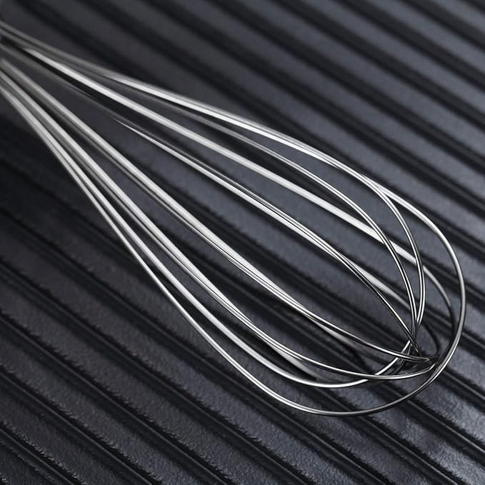Berglander Whisk Set Pack of 3, Stainless Steel Whisks for Cooking 8",10",12", Wire Ballon Wisk (Silver)