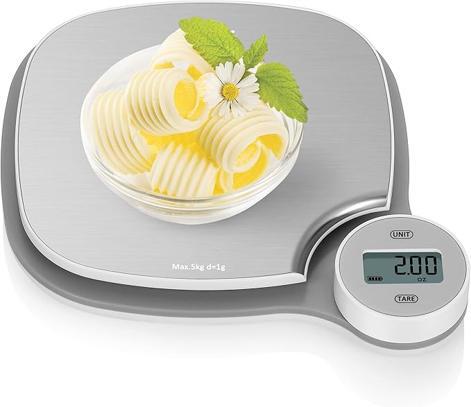 Ozeri Battery-Free Kitchen Scale, Kinetic Charging Technology, Stainless Steel