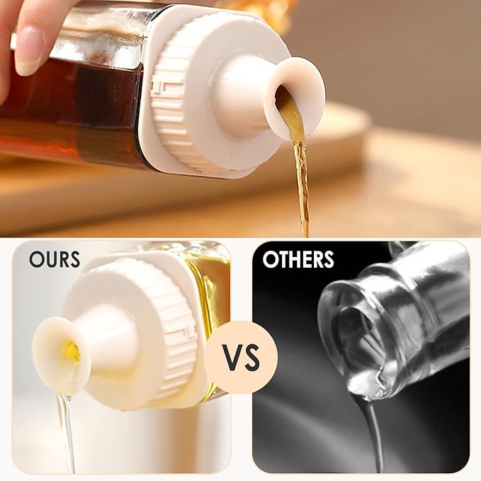9oz Glass Oil Dispenser for Kitchen – No-Drip Olive Oil & Vinegar Bottles for Cooking & Salad Dressing