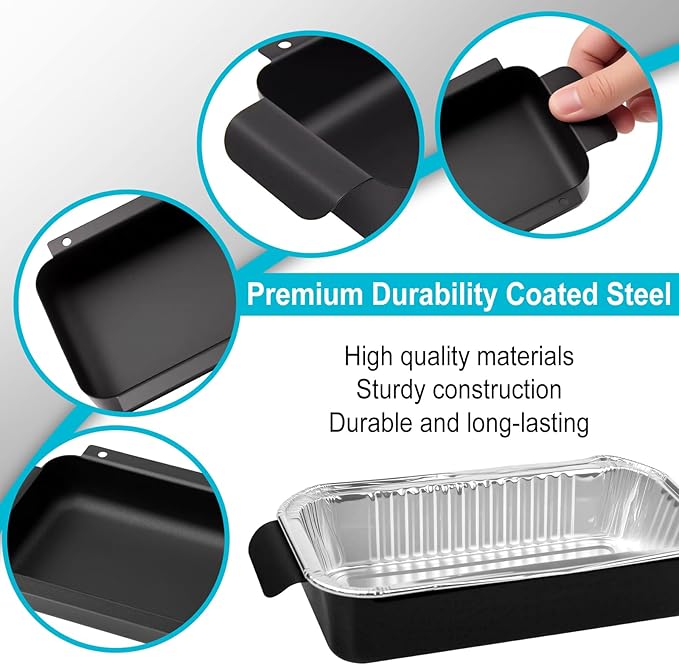 Grill Grease Catcher for Charbroil G416-0015-W1 G325-5703-W1 9328812P06 9328812P06, Grease Tray Replacement with 10-Pack Aluminum Disposable Oil Drip Pan for Charbroil 463259423 and More