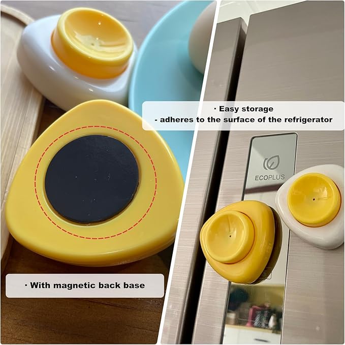 Magnetic Egg Piercer for Hard Boiled Eggs, Jawbush Egg Poker Tool with Safety Lock, Super Easy Egg Peeler and Egg Hole Puncher for Raw Eggs, Egg Pricker with Stainless Steel Pin