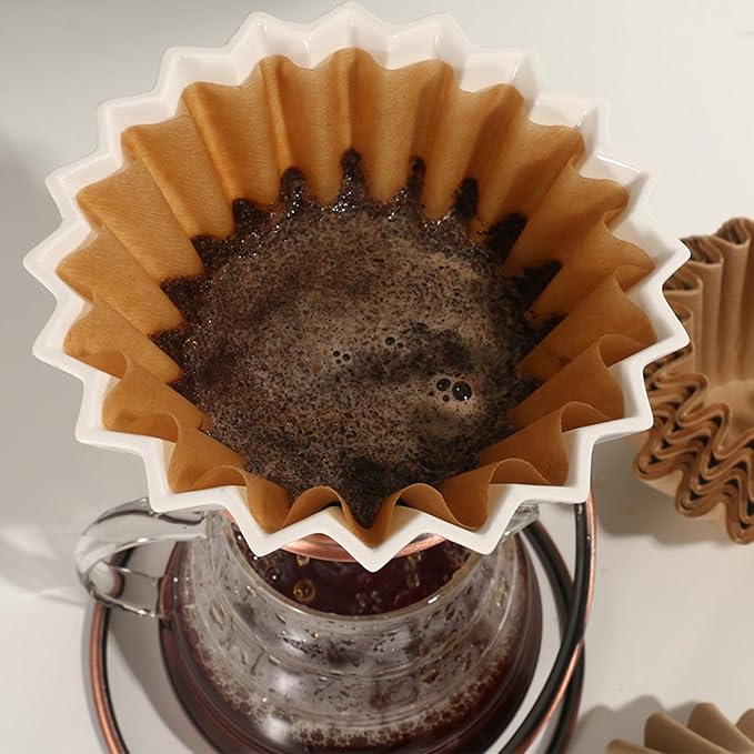 100 Count Unbleached Coffee Filters, 4-5 Cup Natural Basket Coffee Filter Paper for 5 Cup Coffee Maker, Small Coffee Travel Brewer, Single Serve Coffee Pot