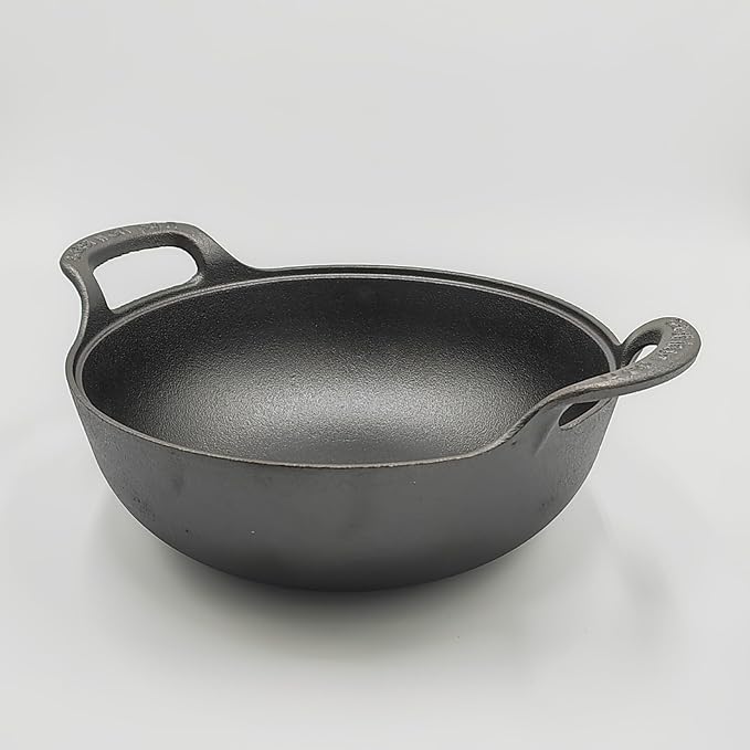 9 inch Cast Iron Wok with Handles, Grilling Pan, Use in the Oven, on the Stove, or on the Grill (9 inch)