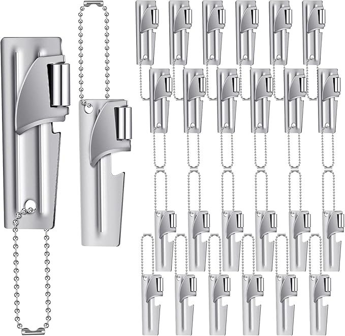 24 Packs P-38 and P-51 Can Openers with Chains Military Can Opener Manual Portable Stainless Steel Camping Can Opener Keychain for Travel Camping Survival Outdoor