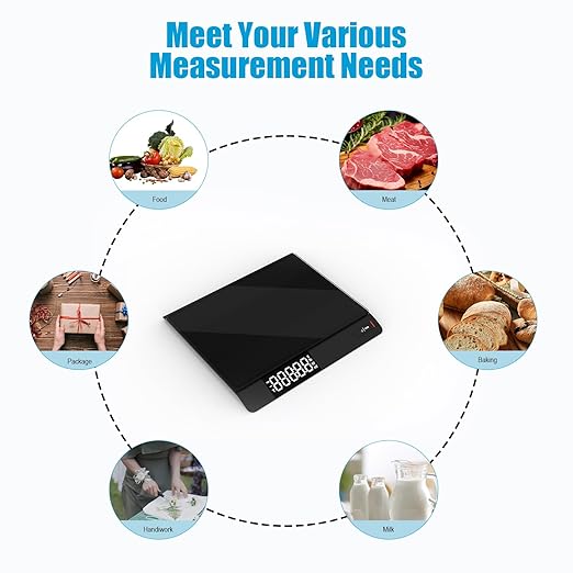 Digital Postal Scale with Backlit LCD, 15kg Grams/Oz/Lb/ML, Tare Function, Auto-Off, Large Platform for Mailing, Cooking, and Small Packages