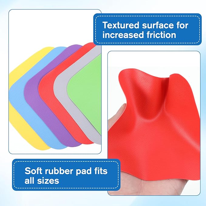 12Pcs Jar Opener Gripper, Jar Openers Gripper Pads, Rubber Jars Opener Kitchen Gadgets Cap Jars Openers, Grippers for Opening Ja rs for Seniors Kitchen Coasters Tool(Style B)