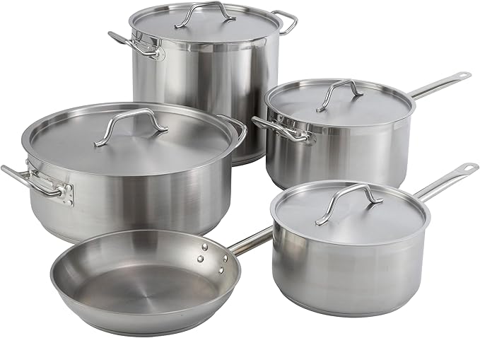 Winware SST-40 Stainless Steel 40 Quart Stock Pot with Cover