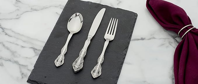 Oneida Silverware Set For 4, Michelangelo 20-Piece Fine Flatware Set, Service For 4, Heavyweight 18/10 Stainless Steel, Mirror Finish, Dishwasher Safe, Knives Spoons & Forks Sets (Silver, 20 Piece)