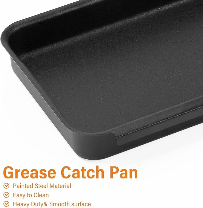 Hisencn Drip Pan for Weber, 93305 Catch Pan with 20-Pack 6415 Foil Grease Tray Liners, for Spirit 200 300 Grills& Genesis II 300, Weber Genesis Silver/Gold/Platinum, Painted Steel