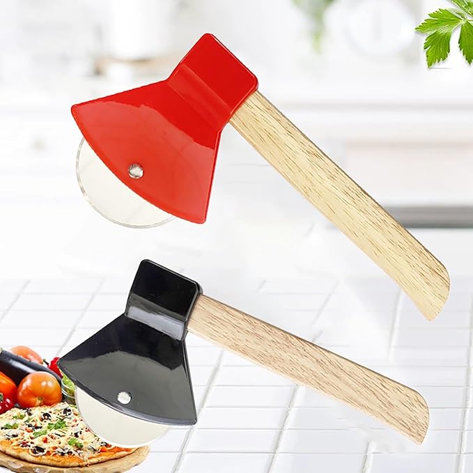 Axe Head Shape Pizza Cutter, 9 Inch x 4 Inch Stainless Steel Pizza Knife Sharp Blade for Cutting of Pizza, Bread and Cake (black)