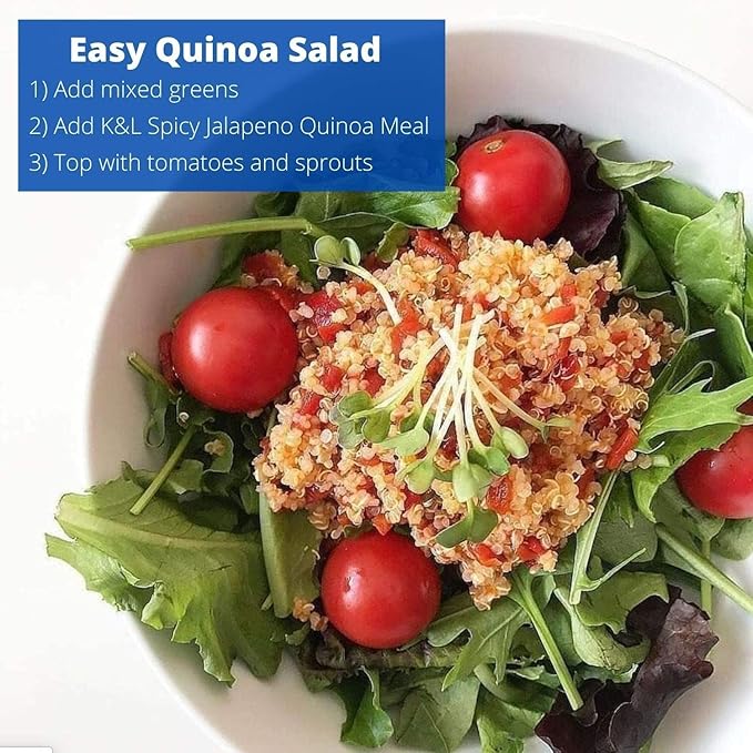 Kitchen & Love Jalapeno & Roasted Pepper Quinoa Quick Meal 6-Pack | Vegan, Gluten-Free, Ready-to-Eat, No Refrigeration Required