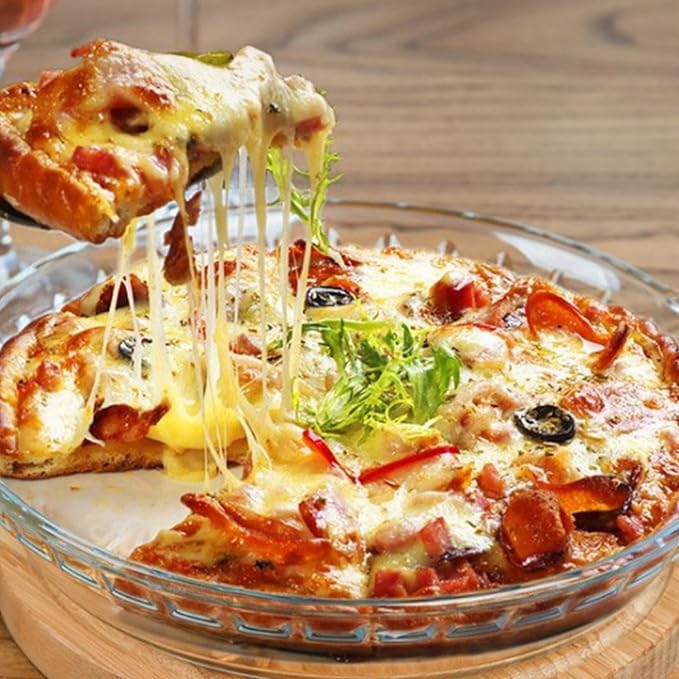 Glass Pie Plate 7" Pie Pans Pie Baking Dishes with Handles for Serving and Baking Glass Pie Dish for Snacks, Salads, Desserts (2)