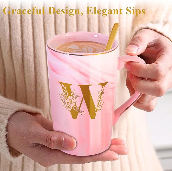 MNZZ Personalized Ceramic Coffee Mug with Lid Tea Cup Women Men Teacher Christmas Gifts Music Dance Science Daycare Special Education Need English History Sunday School Spanish Autism Reading Gym,W