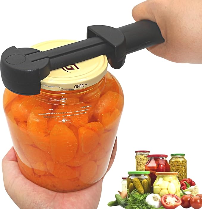 RAIN SPIRIT Jar Opener Bottle Opener and Lid Opener，Multi Retractable Can Opener,Adjustable Kitchen Wine Opener Gadgets (black)
