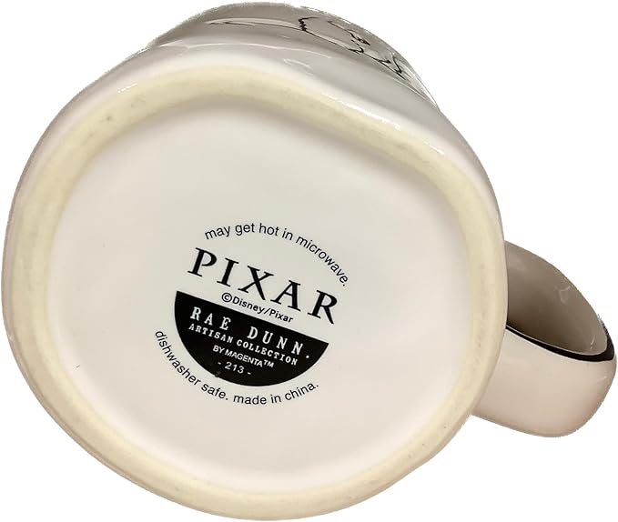 Rae Dunn Disney Pixar Ratatouille Coffee Mug, Black & White Remy - Chef's Kiss
