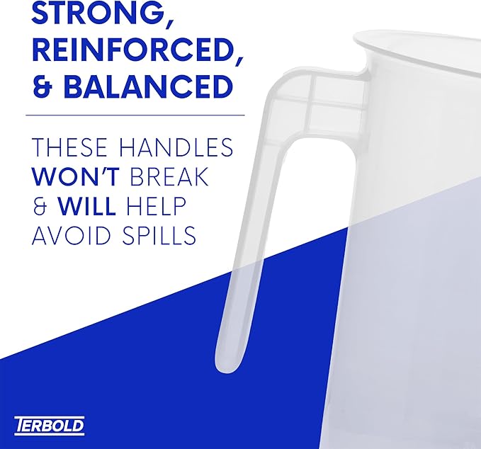 1 Gallon Measuring Pitcher | 3.785 Liter Shatterproof Plastic Large Graduated Mixing Pitchers, 1 Gallon (128 Fl Oz)