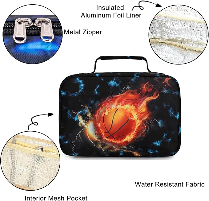 LEDAOU Lunch Box Kids Insulated Lunch Bag Boys Girls Toddler Reusable Lunchbox for School Picnic Hiking