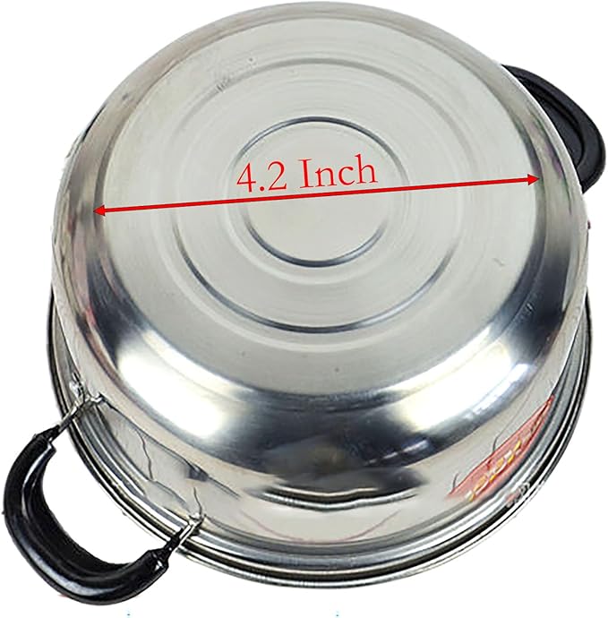 Stainless Steel Saucepan, 0.9 Quart Double Handle Milk and Soup Pot with Lid for Warming, Cooking and Boiling Milk, Spaghetti, Soup in Kitchen and Outdoor (16cm)
