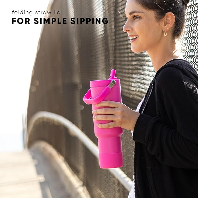 Simple Modern Trek Pivot | 40oz Flip Straw Tumbler with Handle | Water Bottle & Boot | Interchangeable Straw & Chug Lids | Insulated Stainless Steel Jug | Gym Sports Outdoors | Midnight Black
