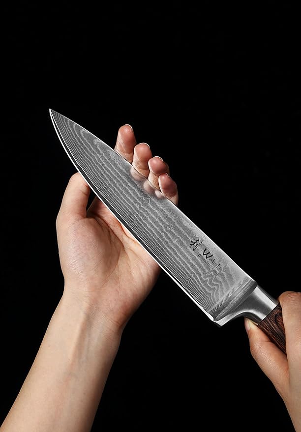 Wakoli EDIB 5-Piece Damascus Knife Set, Professional Kitchen Knives made of 67-Layer Damascus Steel with VG10 Core Blades, Ergonomic Pakkawood Handles, In Wooden Gift Box