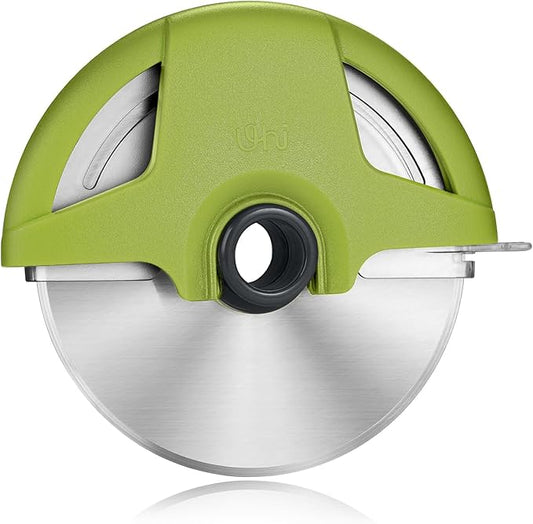 Pizza Cutter Wheel, 4.3" Large 304(18/8) Stainless Steel Blade, Reinforced Durable Pizza Slicer, Fully Detachable & Dishwasher Safe with Safety Protective Cover, Green