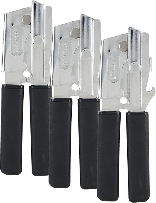 GoodCook Everyday Classic Can Opener – High Carbon Stainless Steel Heavy Duty Can Opener with Soft Grip Handles, Easy to Use Kitchen Tool, Universal for Any Sized Can (Pack of 3)