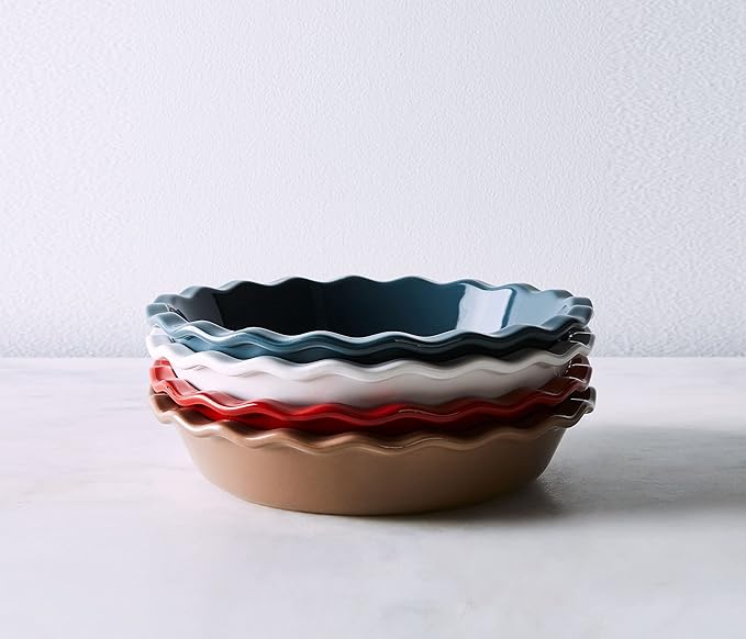 Emile Henry Made In France 9 Inch Pie Dish, White