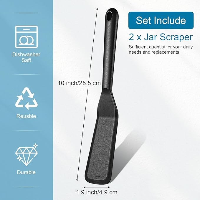 Zopeal 2 Pieces Crepe Spatula Silicone Narrow Skinny Flipper Long Heat Resistant Cooking Pancake Spatula Non Stick for Cooking Egg Burgers Pizza Pancake Steak Omelet(Black)