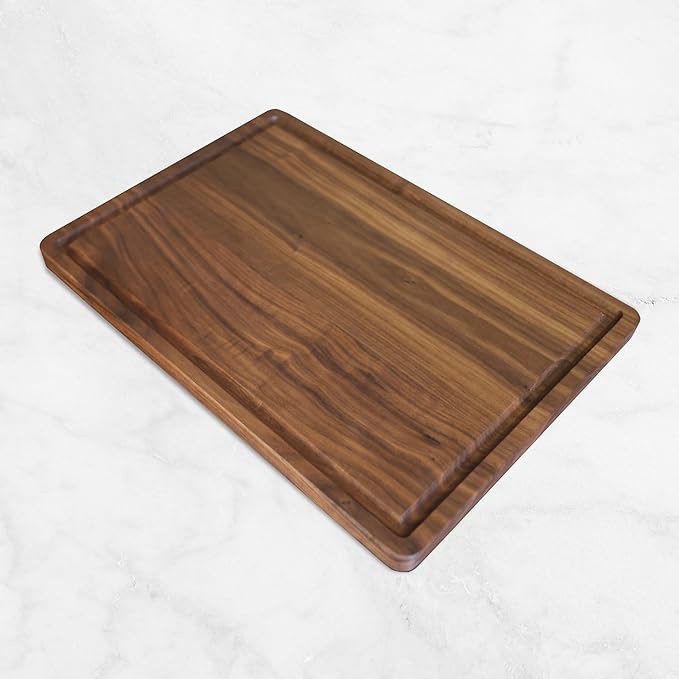 Casual Home Delice Rectangle Juice Drip Groove Cutting Board 15.5"Wx11"Dx0.75"H, Walnut