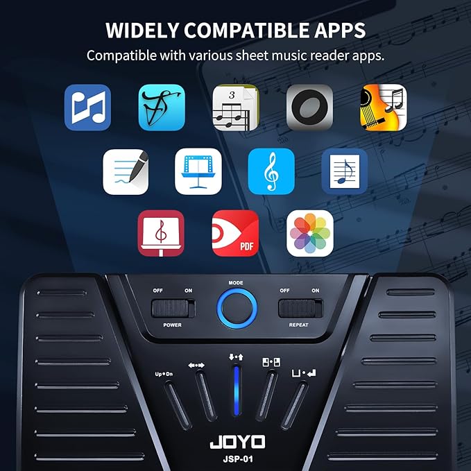 JOYO Wireless Page Turner Bluetooth Music Page Turner Pedal for iPad Tablets Android IOS Phones Keyboard Foot Switches Turner (SP-01)