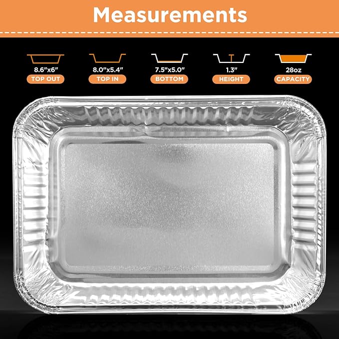 20 Pack Weber Grills Compatible Drip Pans 6415 for Weber Grills Spirit Gas Grills, Q Grills, Genesis and Genesis II LX 200 300 Series Disposable Aluminum Foil Grease Trays 6 x 1.4 x 8.6 Inches