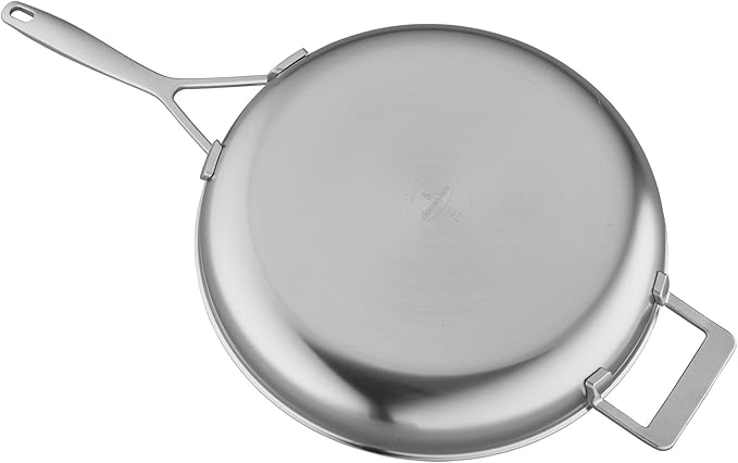 Demeyere Industry 5-Ply 12.5-inch Stainless Steel Fry Pan with Helper Handle