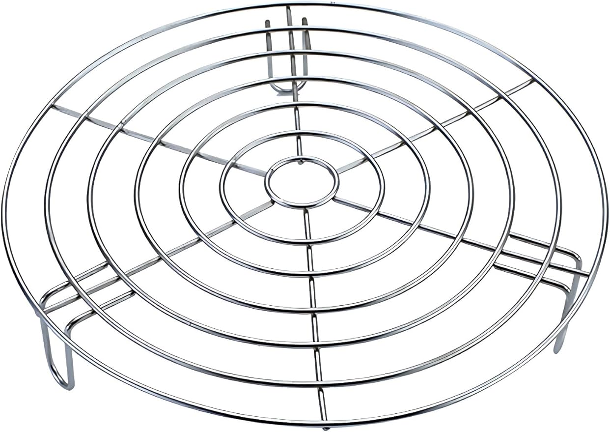 Round Cooling Racks Dia 11" for Cooking & Baking, 304 Stainless Steel Steamer Rack, Canning Rack, Circle Wire Cooling Rack for Air Fryer, Instapot, Cake Pans (Height 1.8",11"/28cm)