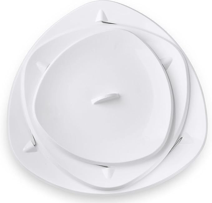 Masirs Collapsible 3-Tier Party Tray: Decorative Design Folds for Minimal Storage. an Elegant Serving Tray for Sandwiches, Cake, Sliced Cheese, and Deli Meat.