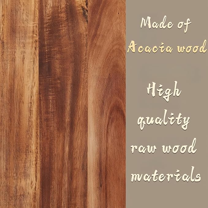 Acacia Wood Cutting Board with Handle - 14 x 7in, Wooden Chopping Board for Meat, Cheese, Bread, Fruits & Vegetables – Ideal Charcuterie & Serving Board, Durable Butcher Block