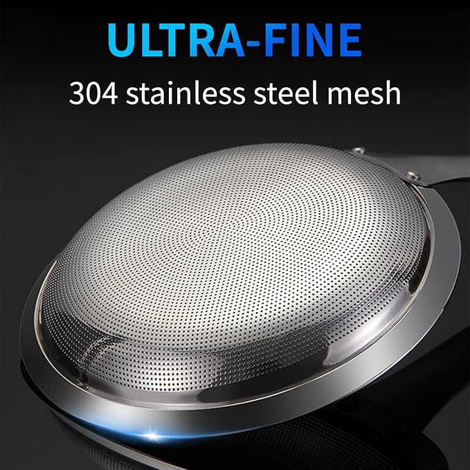 TBWHL Multi-functional Hot Pot Fat Skimmer Spoon - Stainless Steel Fine Mesh Food Strainer for Skimming Grease and Foam DIA 3.7"