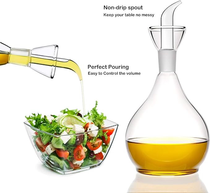 HAIZEEN 31ounce/900ml Olive Oil Dispenser Oil Bottle Glass with No Drip Bottle Spout
