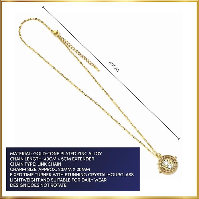 Harry Potter 20mm Fixed Time Turner Necklace by The Carat Shop
