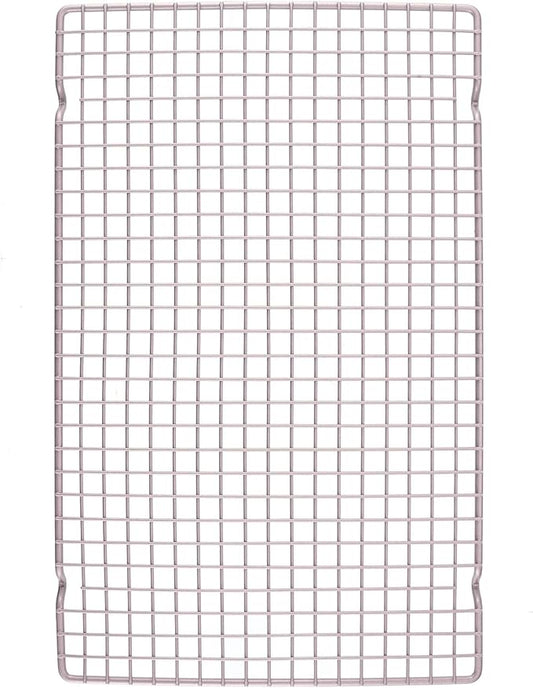 CHEFMADE Baking and Cooling Rack, 16.3-Inch Non-Stick Bold-Grid Design Rectangle Wire Rack for Oven Baking (Champagne Gold)