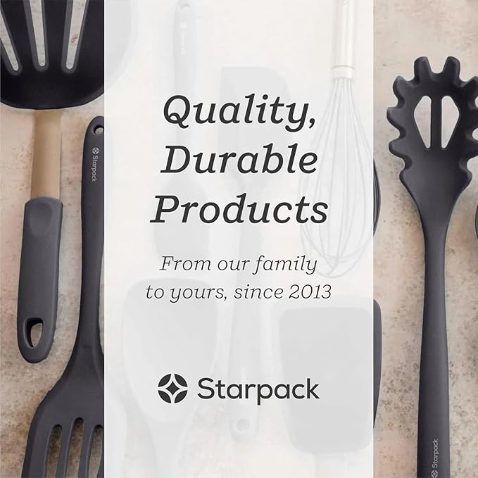 Starpack 'Ladle of Love' XL Premium Silicone Ladle Spoon - Soup High Heat Resistant to 600F - Kitchen Utensil for Serving, Non-Stick Cooking, LFGB Grade Rubber