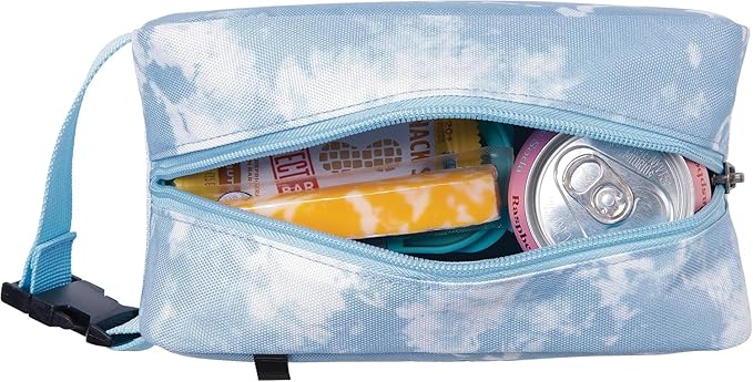 PackIt Freezable Snack Box, Blue Sky, Built with EcoFreeze Technology, Collapsible, Reusable, Zip Closure with Buckle Handle, Designed For Work Snacks, Fresh Snacks On the Go, Adults, and All Ages